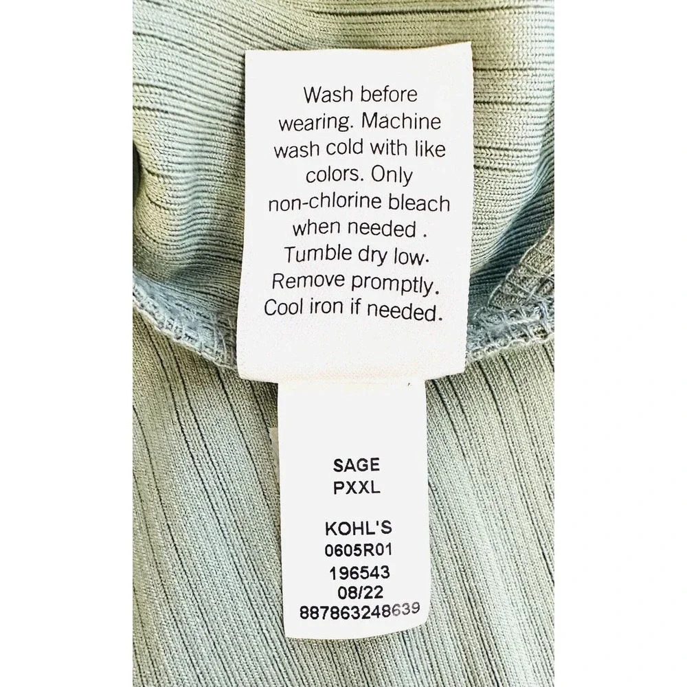 NWT NINE WEST Women Long Sleeve Pullover Round Neck Green Dress Petite Size XXL - Picture 14 of 14